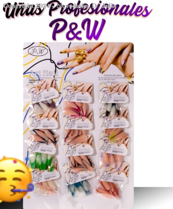 Uñas x 12 Bolsitas Marca P&W 2602