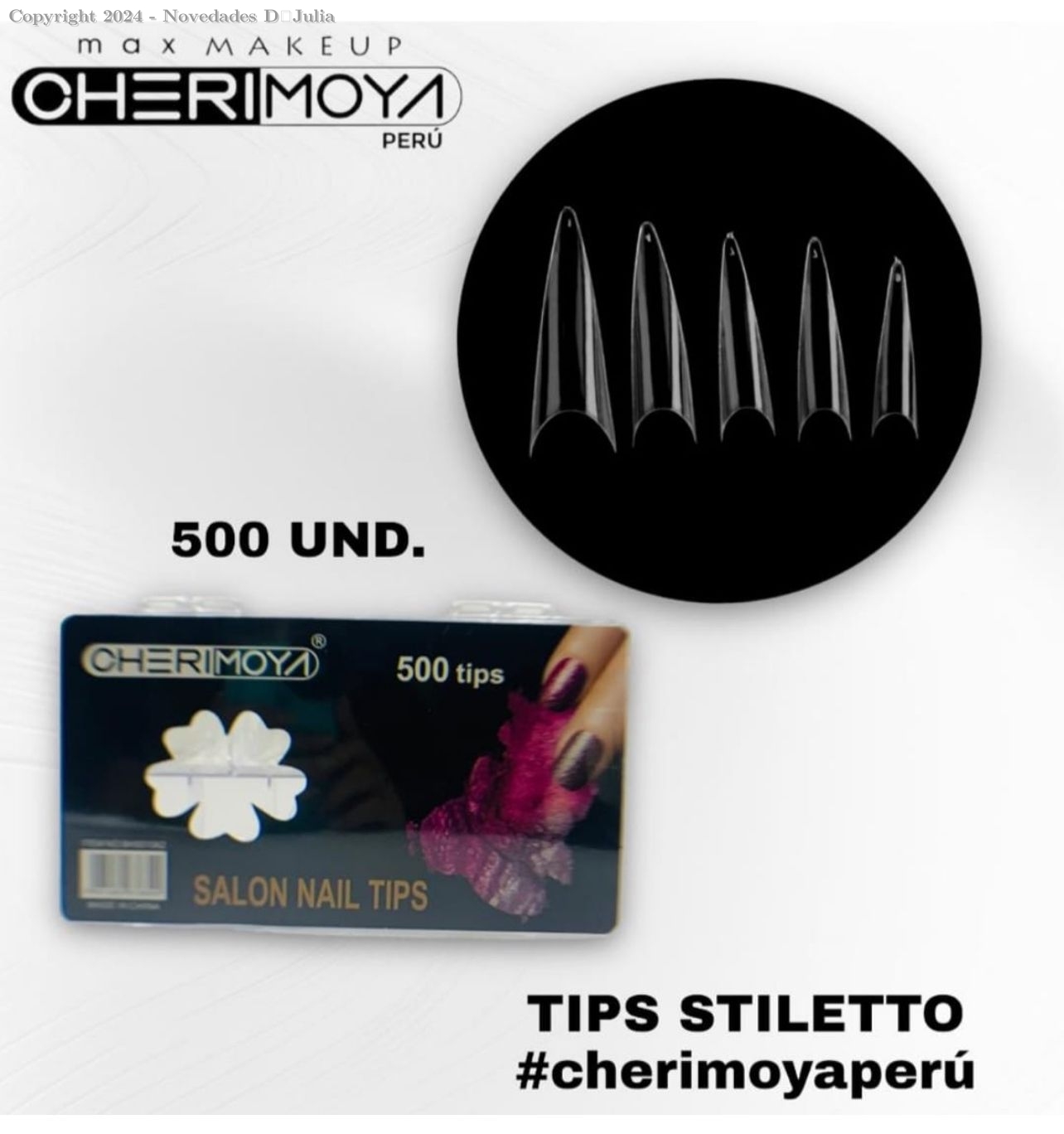 Tips Stiletto Cherimoya X 500 Und  COD 1062