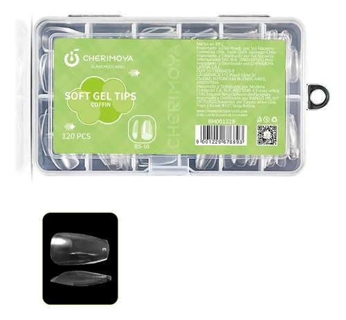 SOFT GEL TIPS COFFIN 120PCS  UNIDADES