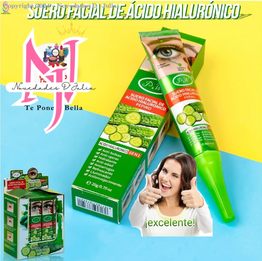 Suero Facial De Acido Hialurónico pepino de 20g