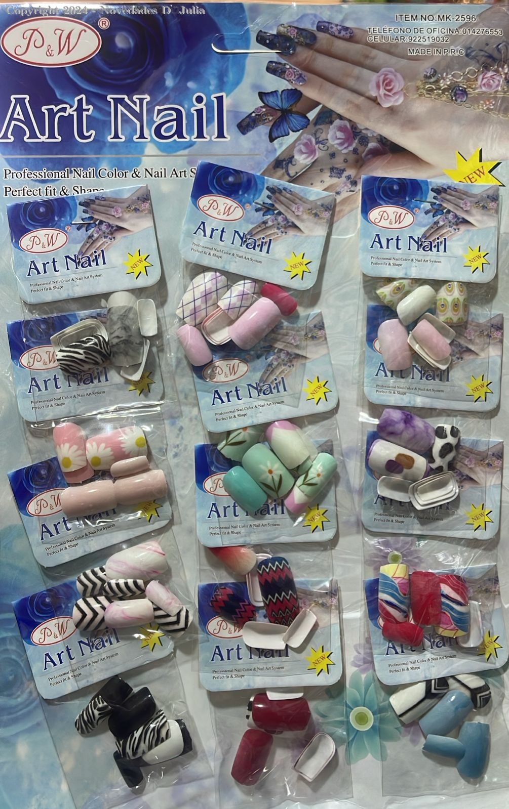 Uñas x 12 Bolsitas Marca P&W 2596